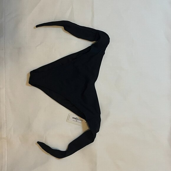 NWT Montce Paula Tie Up Bikini Bottom in Black Rib Size Medium - Picture 3 of 7